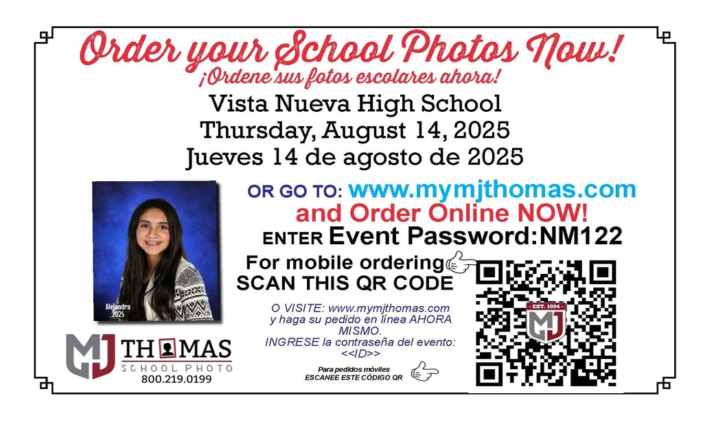 Vista Nueva -  Reminder - Picture day