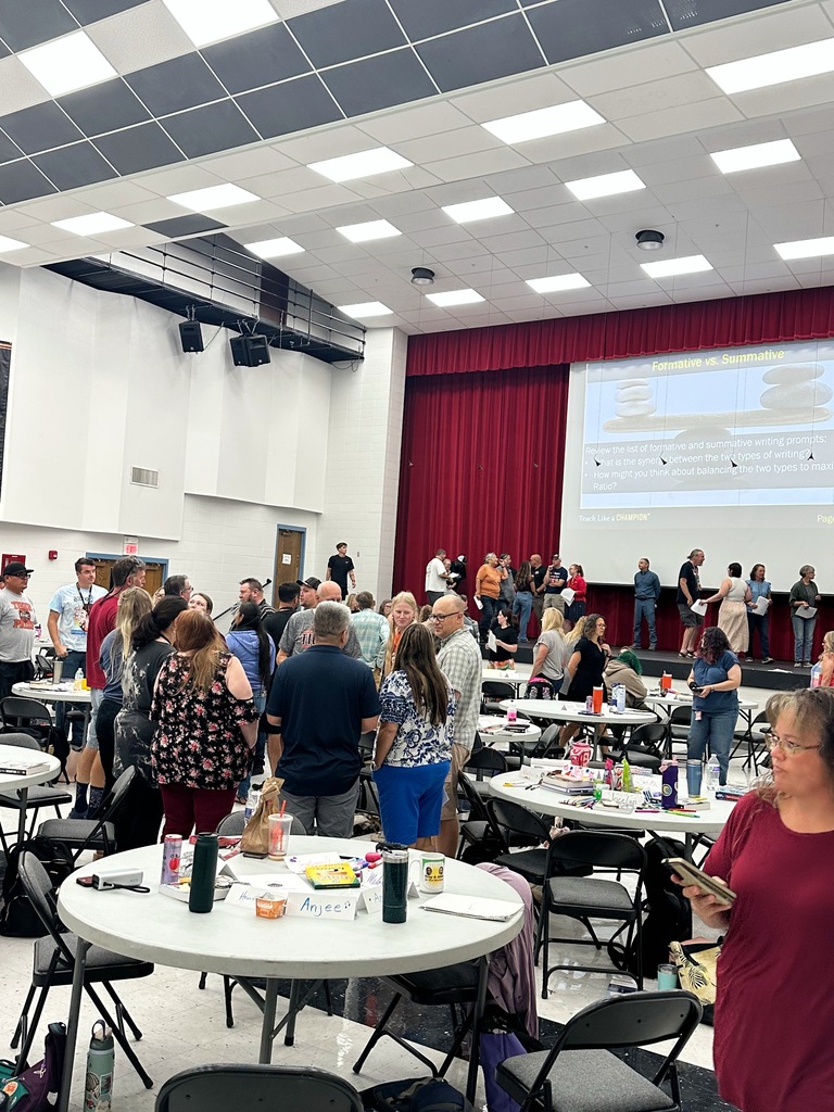 Photos show Aztec Municipal Schools instructional staff participating in Teach Like a Champion training at the Aztec High School MPR as they prepare for the upcoming school year.