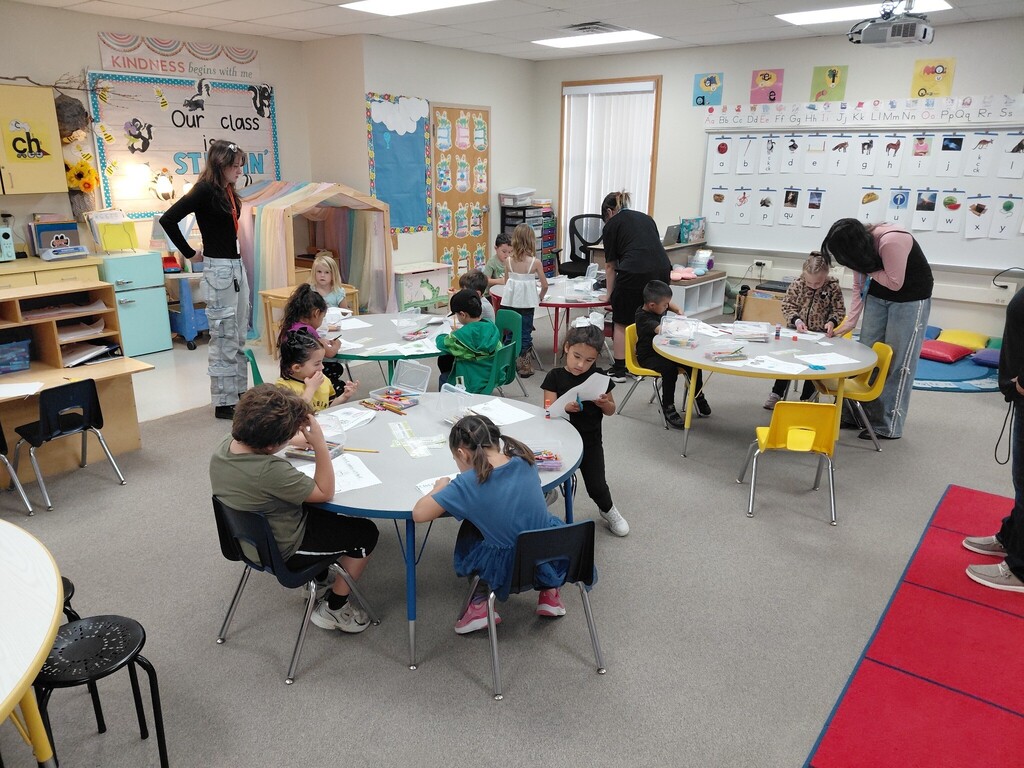 Students from McCoy Avenue Elementary participate in classroom activities alongside students from Aztec High School’s Educators Rising program, who are exploring careers in education and gaining hands-on experience working with young learners.