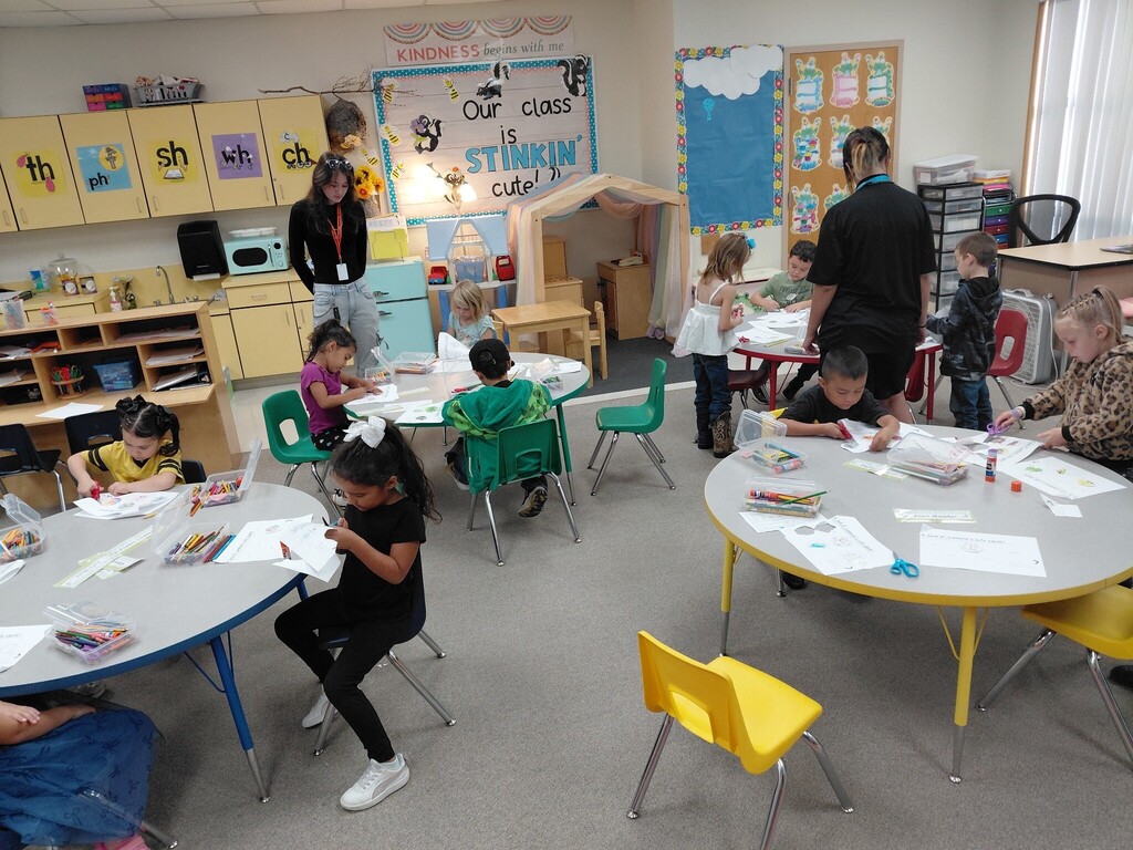 Students from McCoy Avenue Elementary participate in classroom activities alongside students from Aztec High School’s Educators Rising program, who are exploring careers in education and gaining hands-on experience working with young learners.