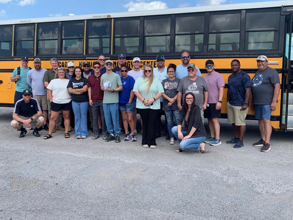 Caddo Kiowa is busy training New Bus drivers for this upcoming School year. If you are interested in becoming a bus driver or would like to enroll in one of the upcoming classes. Please contact Coordinator Dale Lewis at 405/643/3215