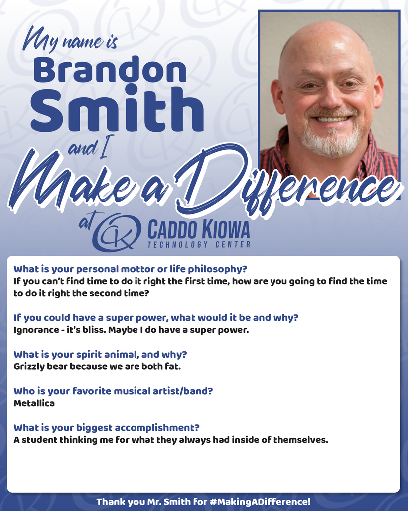 Mr. Smith is a #DifferenceMaker at CKTC!