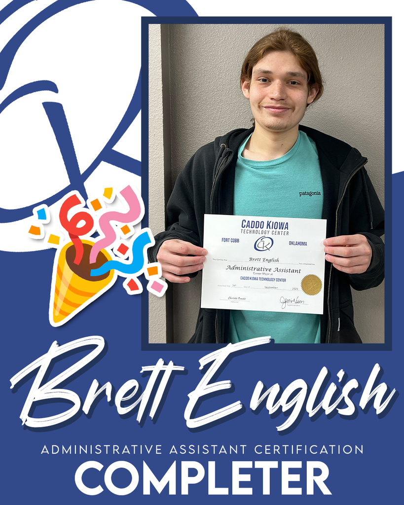 Brett English recently completed his Administrative Assistant certification!