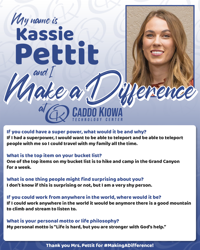Kassie Pettit is a #DifferenceMaker at CKTC!