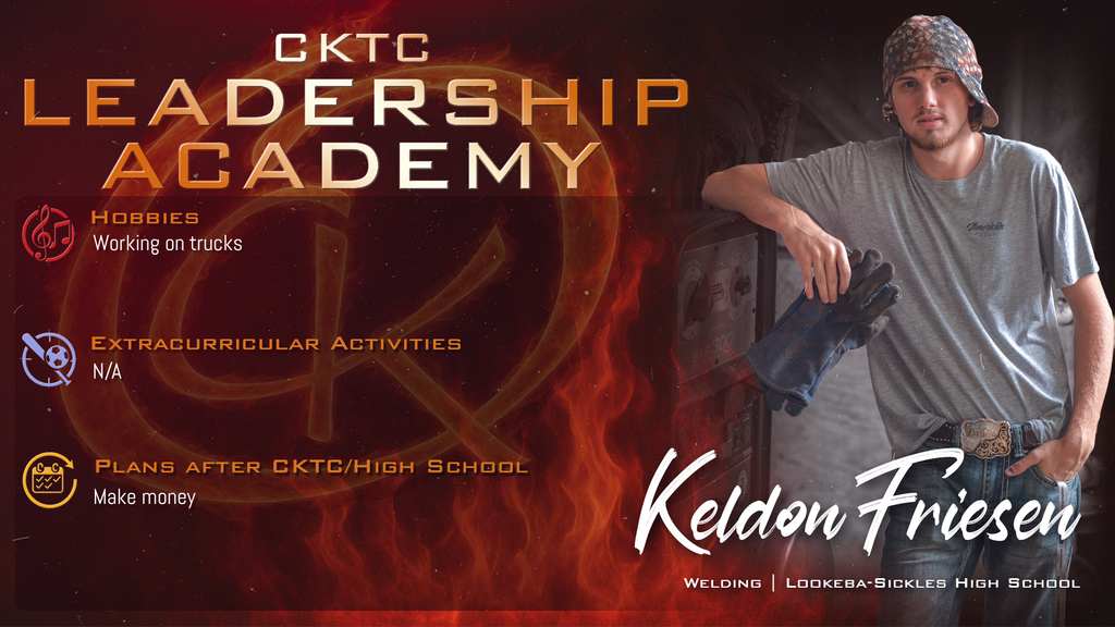 ⭐️CKTC LEADERSHIP ACADEMY⭐️ Keldon Friesen is the Welding (PM) representative for the 2025-2026 CKTC Leadership Academy! #CKTC | #LeadershipAcademy | #Welding | #MakingADifference