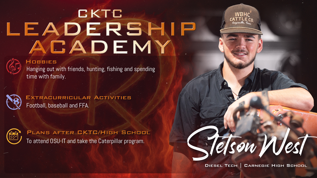 ⭐️CKTC LEADERSHIP ACADEMY⭐️ Stetson West is the Auto Service Technology (AM) representative for the 2025-2026 CKTC Leadership Academy! #CKTC | #LeadershipAcademy | #AutoService | #MakingADifference