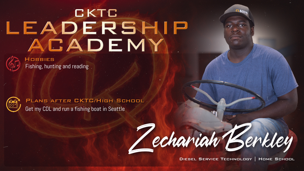 ⭐️CKTC LEADERSHIP ACADEMY⭐️ Zechariah Berkley is the Diesel Service Technology (PM) representative for the 2025-2026 CKTC Leadership Academy! #CKTC | #LeadershipAcademy | #Diesel | #MakingADifference