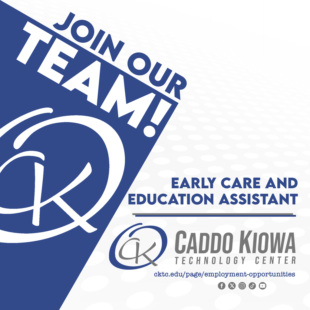 CKTC is currently looking for a Early Care and Education Assistant. To apply visit our employment opportunities page on our website at cktc.edu/page/employment-opportunities #CKTC | #JoinOurTeam | #MakingADifference