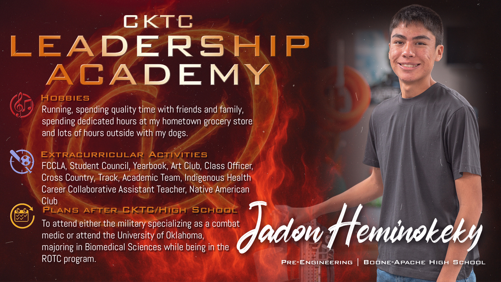 ⭐️CKTC LEADERSHIP ACADEMY⭐️    Jadon Heminokeky is the Pre-Engineering (AM) representative for the 2025-2026 CKTC Leadership Academy!   #CKTC | #LeadershipAcademy | #PreEngineering | #MakingADifference