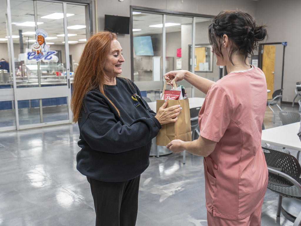 🌟 Cosmetology Department’s Random Act of Kindness – April🌟 The Cosmetology Department at Caddo Kiowa Technology Center continues its monthly tradition of performing a Random Act of Kindness for our employees. This initiative teaches students the importance of building relationships, providing comfort, and making others feel valued. This month’s recipient was Debbie Cochran! We truly appreciate everything Debbie does for our campus, and our cosmetology students were so excited to present her with this special gift. 💇♀️💝 We are incredibly proud of our students for learning that being a great stylist begins with being a kind person. Keep shining, future professionals! ✨ #CKTC | #Cosmetology | #RandomActOfKindness | #MakingADifference