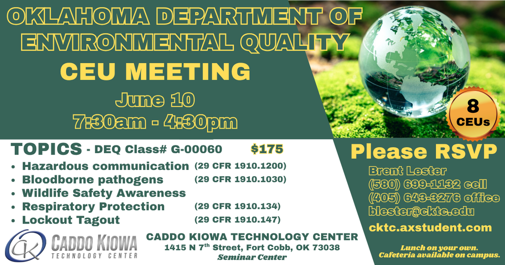 OK Dept Enviornmental Quality CEU Meeting!
