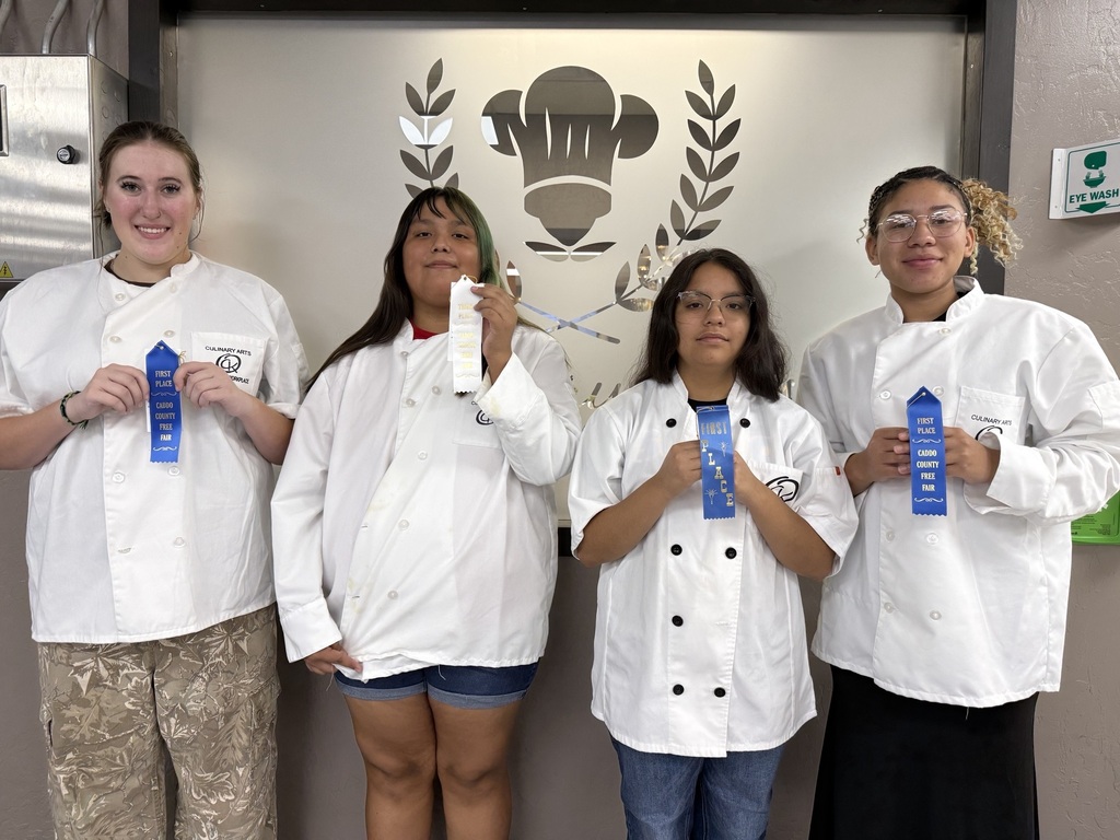 🏆 Caddo County Fair Winners! 🧁🥧🍪  One of the traditions we look forward to at the beginning of each school year is seeing our Culinary Arts students enter their baked goods and creations in the Caddo County Fair—and they certainly made us proud again this year! 🎉 We had NINE students earn awards! 🎉  Winners...  1st Place - Jenna Cibils, 3rd Place - Angelica Johns, 2nd Place - Angel Miller, 1st Place - Nevaeh Smith , 2nd Place - Bailey Mink, 3rd Place - Ean Marvin , 3rd Place - Alex Gombi ,1st Place - Dawson Knapp, 1st Place - Laken Carpenter  Congratulations to each of our talented students! We are so proud of the skill, creativity, hard work, and confidence you showed. Thank you for representing CKTC Culinary Arts so well and sharing your talents with our community.  Way to go, Culinary! 👩‍🍳👨‍🍳🏅  #CKTC | #CulinaryArts | #CaddoCountyFair | #MakingADifference