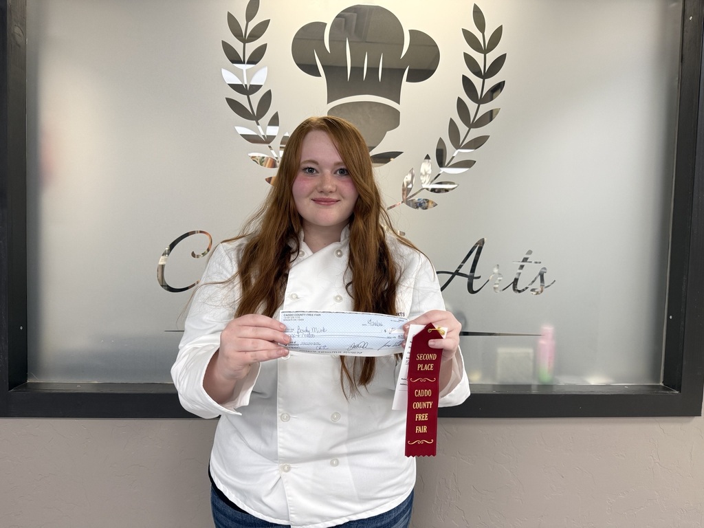 🏆 Caddo County Fair Winners! 🧁🥧🍪  One of the traditions we look forward to at the beginning of each school year is seeing our Culinary Arts students enter their baked goods and creations in the Caddo County Fair—and they certainly made us proud again this year! 🎉 We had NINE students earn awards! 🎉  Winners...  1st Place - Jenna Cibils, 3rd Place - Angelica Johns, 2nd Place - Angel Miller, 1st Place - Nevaeh Smith , 2nd Place - Bailey Mink, 3rd Place - Ean Marvin , 3rd Place - Alex Gombi ,1st Place - Dawson Knapp, 1st Place - Laken Carpenter  Congratulations to each of our talented students! We are so proud of the skill, creativity, hard work, and confidence you showed. Thank you for representing CKTC Culinary Arts so well and sharing your talents with our community.  Way to go, Culinary! 👩‍🍳👨‍🍳🏅  #CKTC | #CulinaryArts | #CaddoCountyFair | #MakingADifference