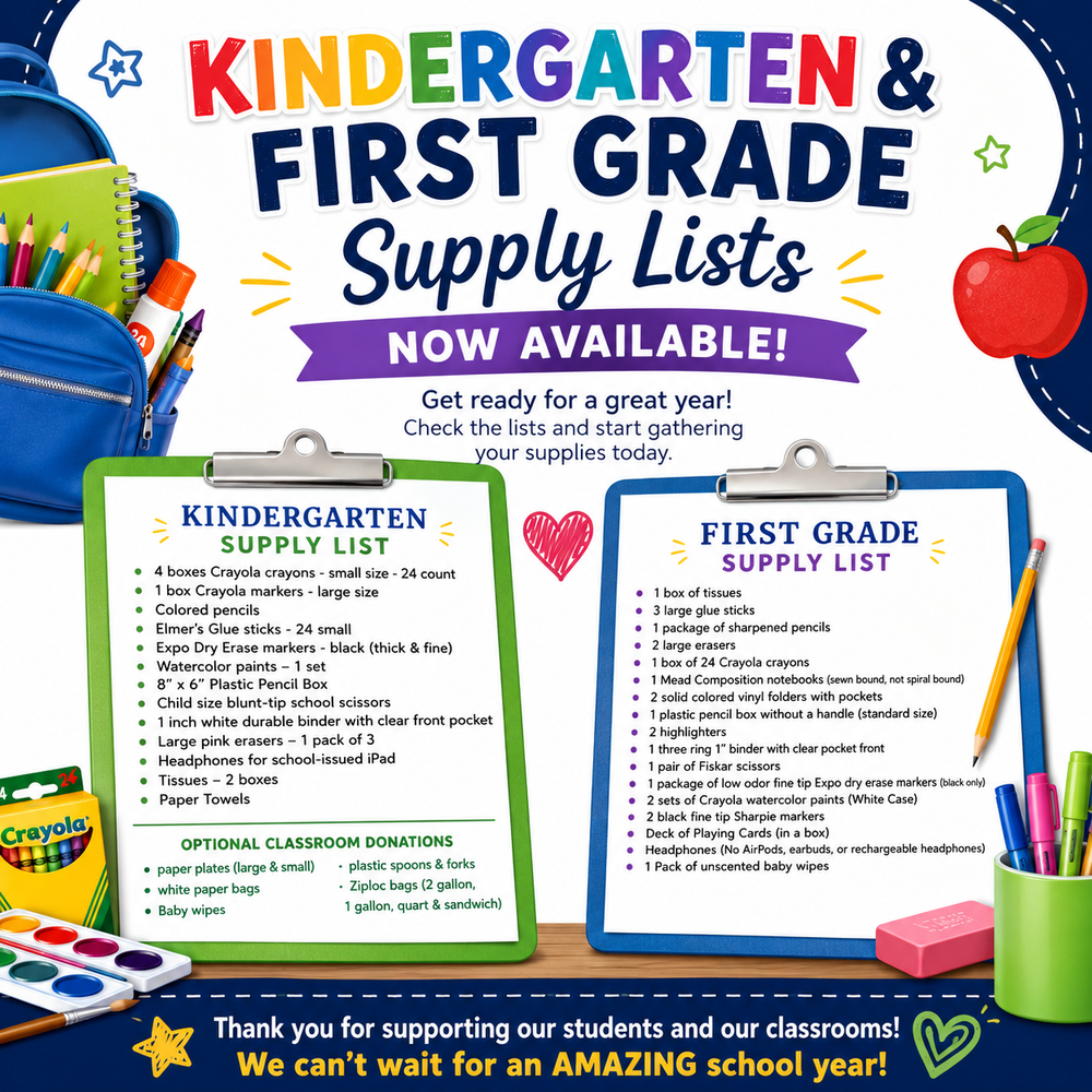 K & Gr1 Supply lists
