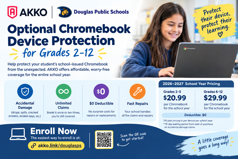 Optional Chromebook device protection flyer