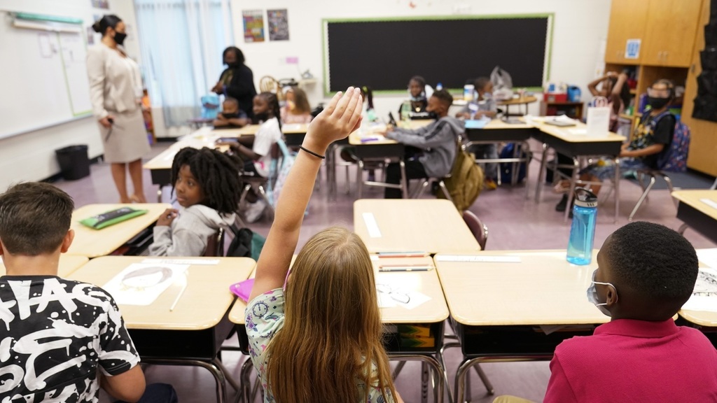 Students participating in class