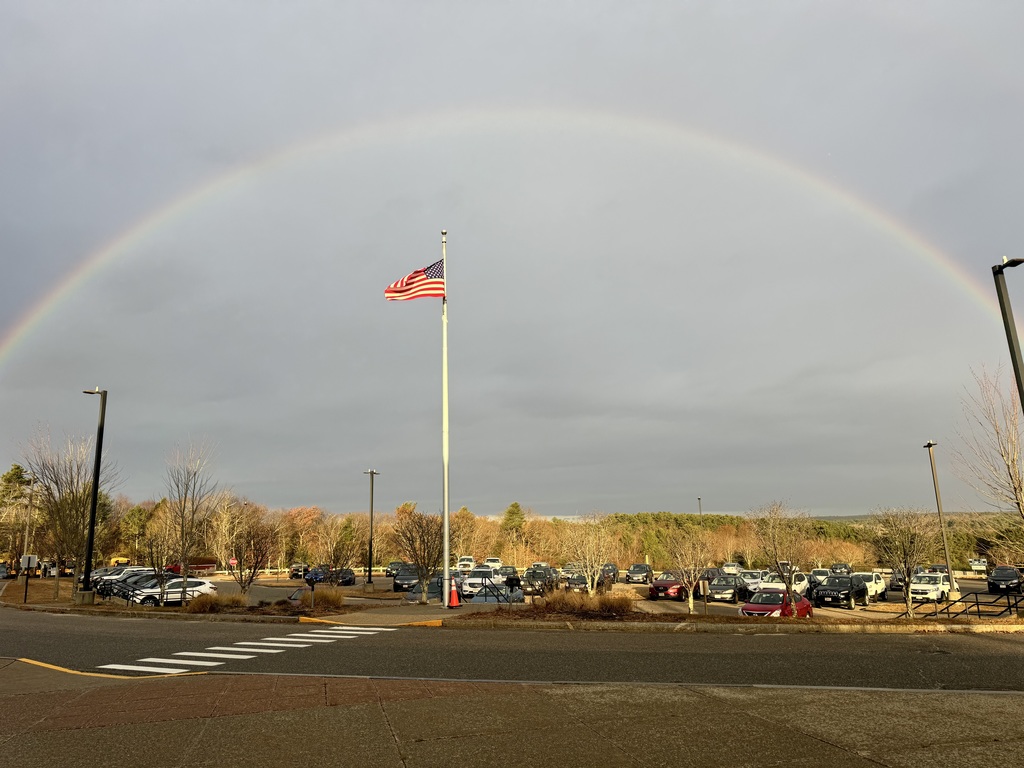 Rainbow and American Flag