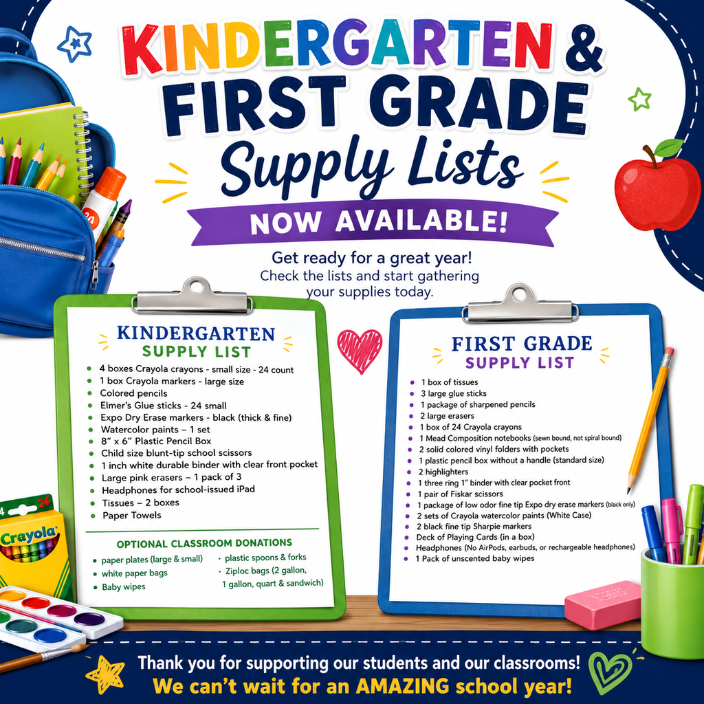 K & Gr1 Supply List