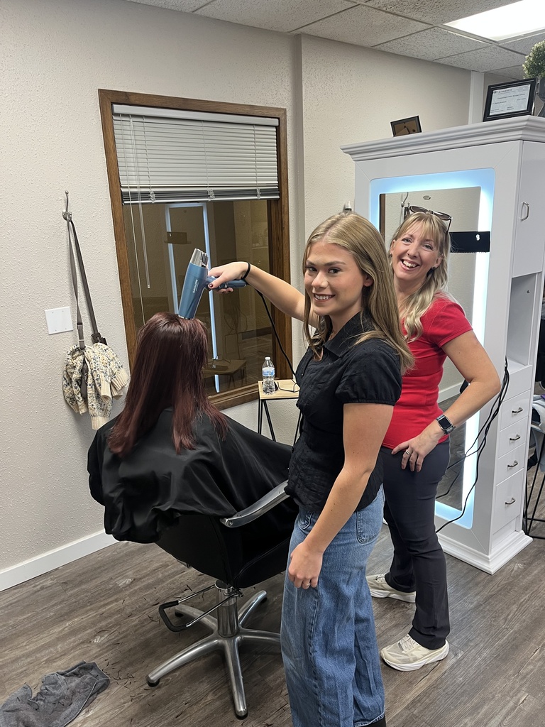 A student interns at a salon