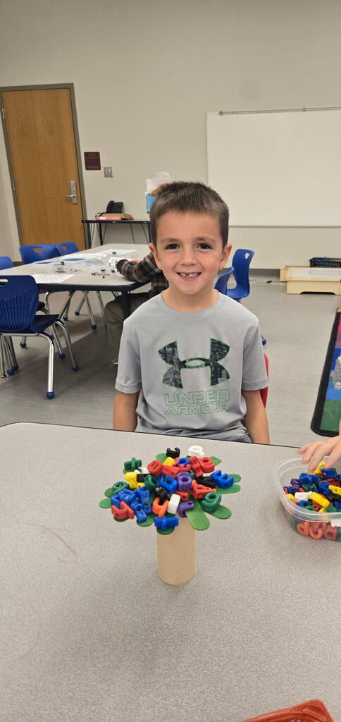 Kindergarteners celebrating letters with Chicka Chicka Boom Boom Day