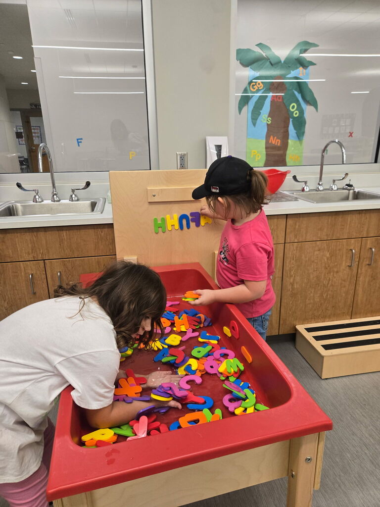 Kindergarteners celebrating letters with Chicka Chicka Boom Boom Day