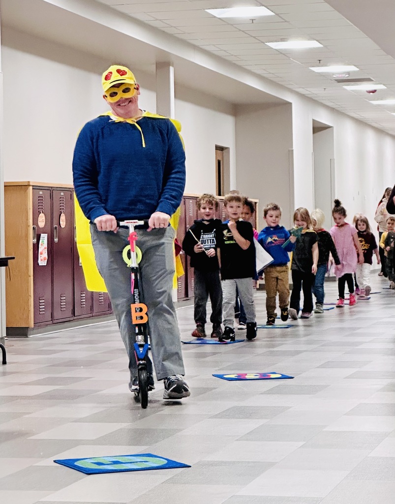 Kindergarteners celebrating letters with Chicka Chicka Boom Boom Day