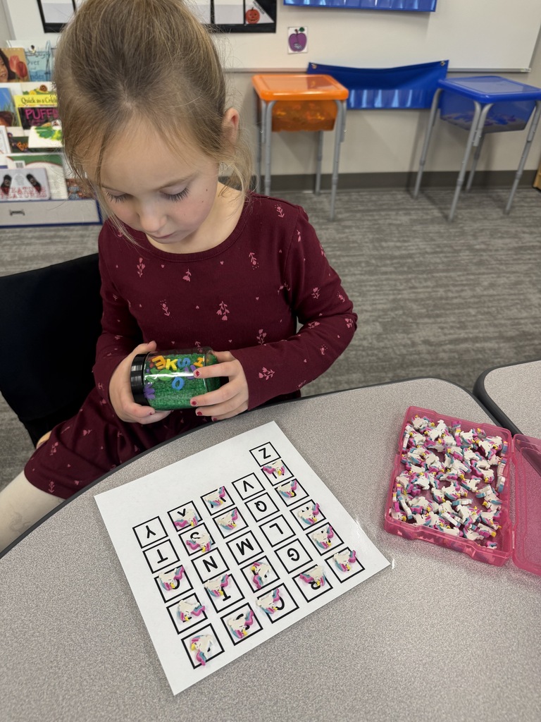 Kindergarteners celebrating letters with Chicka Chicka Boom Boom Day
