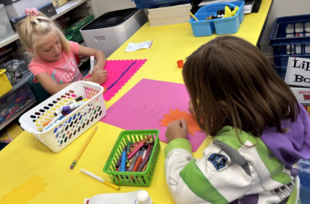 Middle school students supporting Kindergarten this week! 