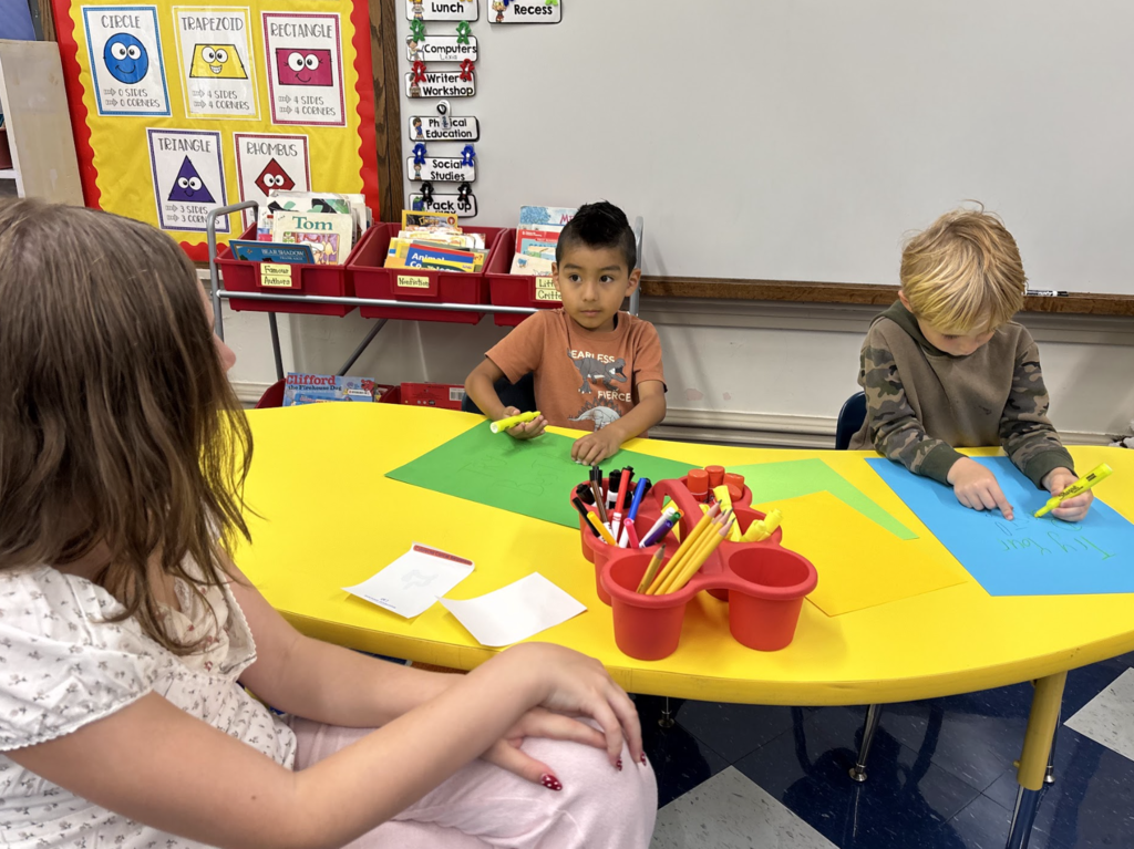 Middle school students supporting Kindergarten this week! 