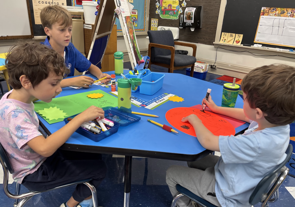 Middle school students supporting Kindergarten this week! 