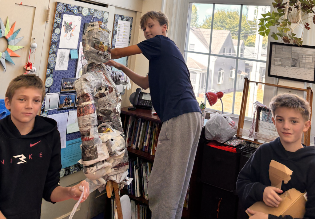 Scarecrows have begun with Ms. Hurley! 