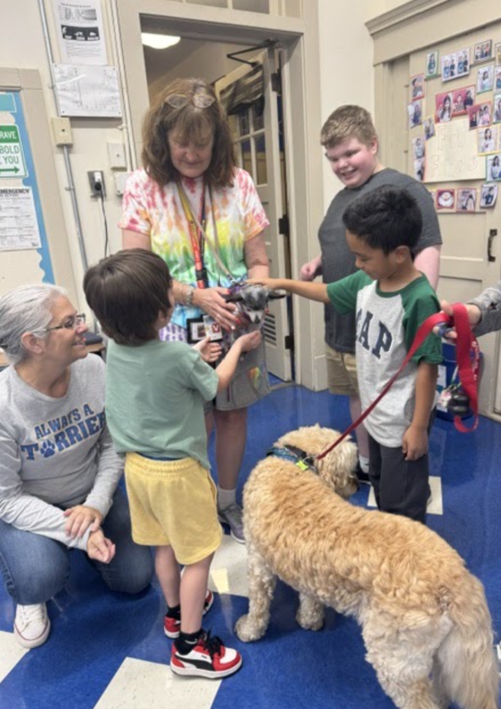 Therapy dogs at FES!