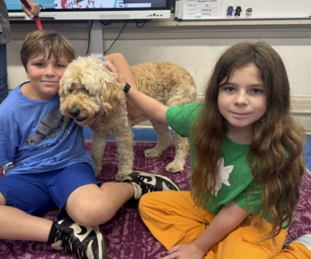 Therapy dogs at FES!