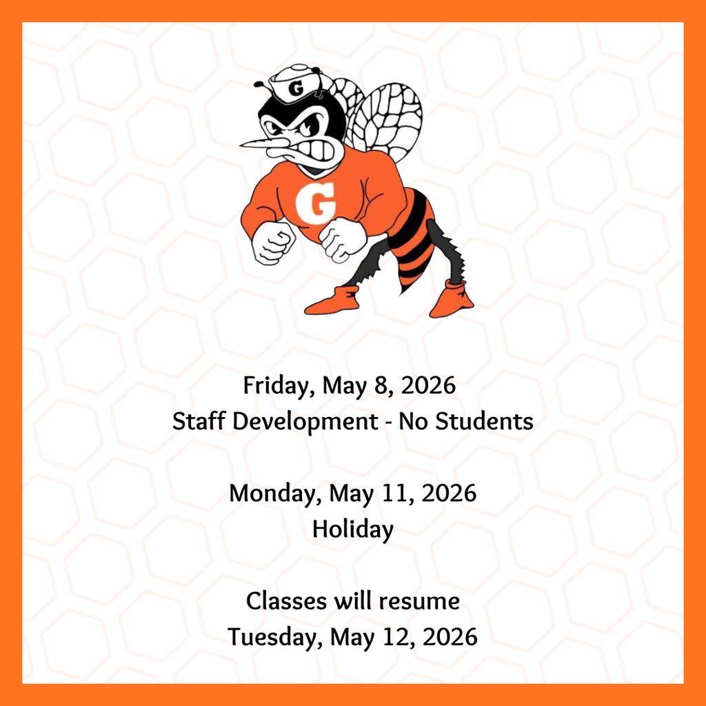 .📣 Attention Goodrich ISD Families!  Please note the upcoming dates:  🗓 Friday, May 8, 2026 Staff Development Day – No Students  🗓 Monday, May 11, 2026 Holiday – No School  📚 Classes will resume on Tuesday, May 12, 2026