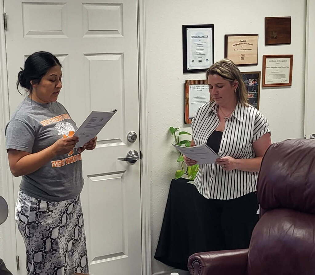 Lidia Merino, Board Member being sworn into office