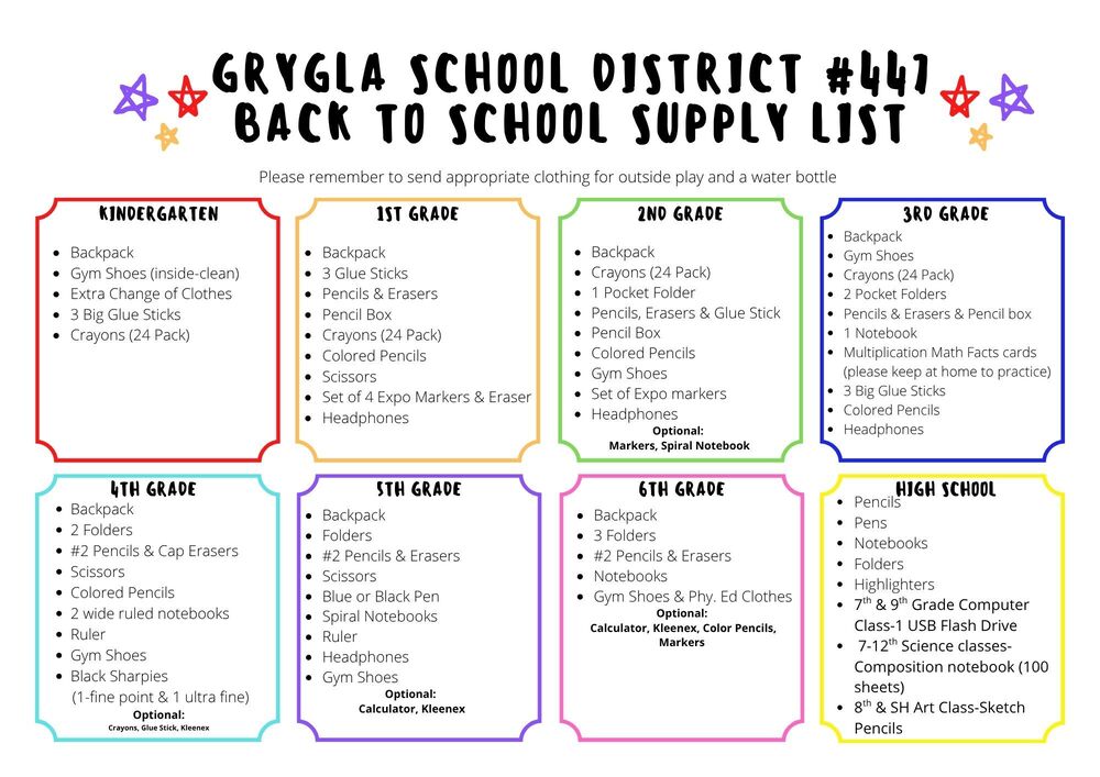 School Supply List