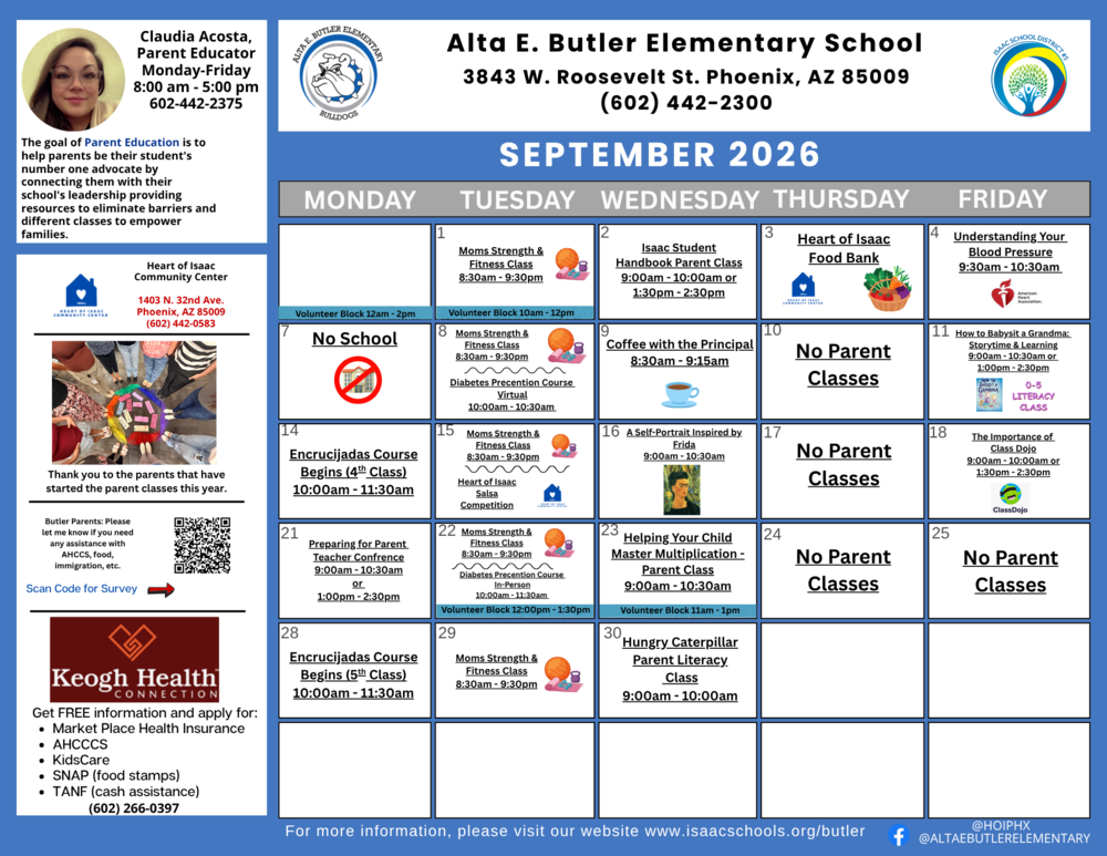 Review the Parent Educator September Calendar: Click link:https://canva.link/ax693b2lkv0lkm8 Consulte el calendario de septiembre de la Educadora de Padres: Haga clic en el enlace:https://canva.link/ax693b2lkv0lkm8