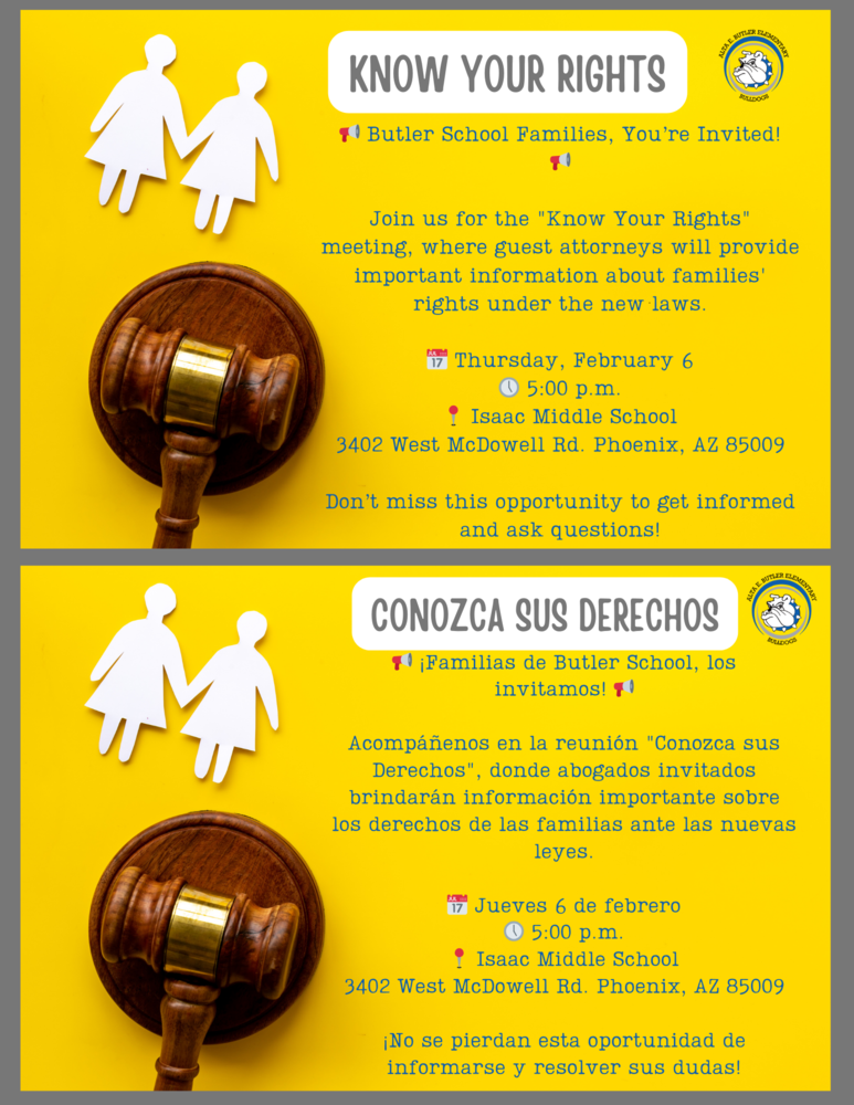 Join us for a “Know Your Rights” class. https://www.canva.com/design/DAGeLWFVOlE/QJpsTjAfNo3CG_McyhZacQ/view?utm_content=DAGeLWFVOlE&utm_campaign=designshare&utm_medium=link2&utm_source=uniquelinks&utlId=hafa30d056b   Únase con nosotros para una clase de "Conozca sus derechos".