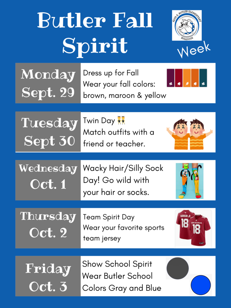 Join us for Butler Fall Spirit Week, starting on Monday, September 29th.
