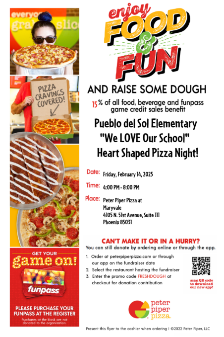 peter piper pizza fundraiser night flyer