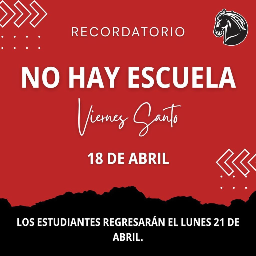 recordatorio. no hay escuela. vienes santo 18 de april