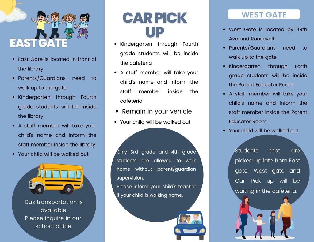 Please inform us how your child is going home during Open House on Thursday, July 31st from 4 pm to 6 pm.  Por favor, infórmenos cómo regresará su hijo/a a casa durante la Escuela Abierta el jueves, 31 de julio de 4 pm a 6 pm.