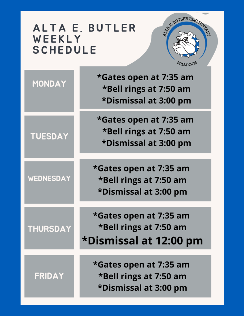 We look forward to seeing our students tomorrow, our gates open at 7:35 am.   Esperamos ver a nuestros estudiantes mañana. Nuestras puertas abren a las 7:35 am.