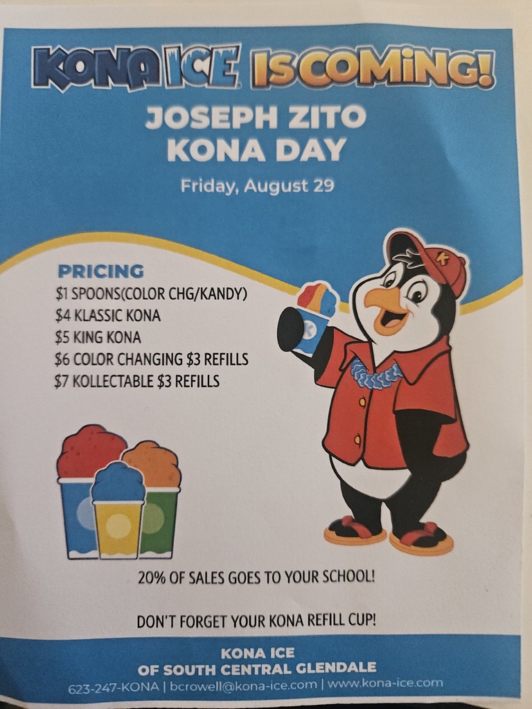 Kona Ice Flyer with Prices