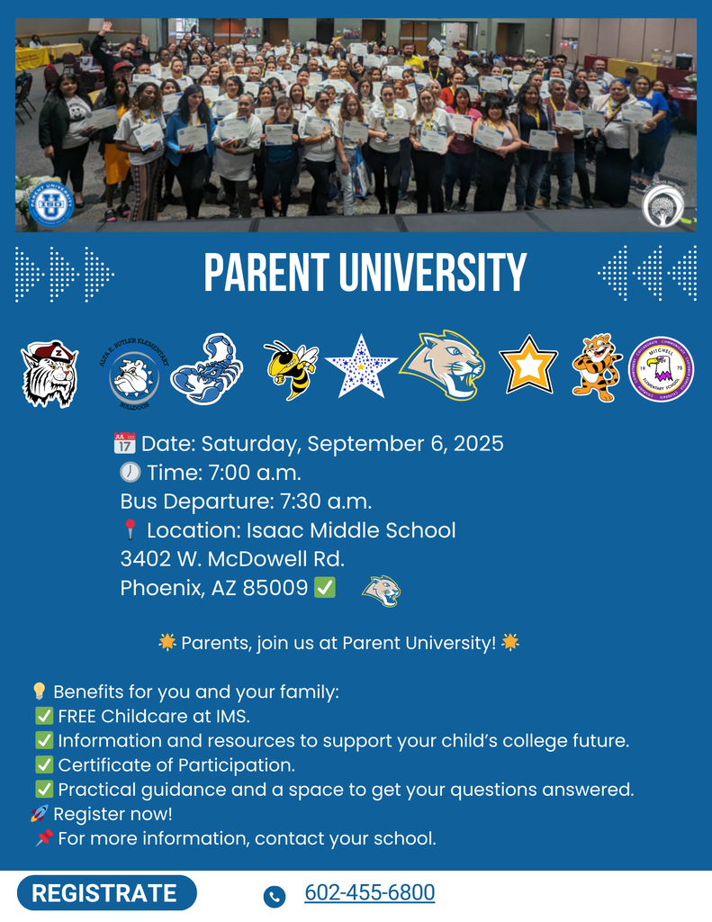 We invite all families to join Parent University 👨‍👩‍👧‍👦💡. Register now and don’t miss out!