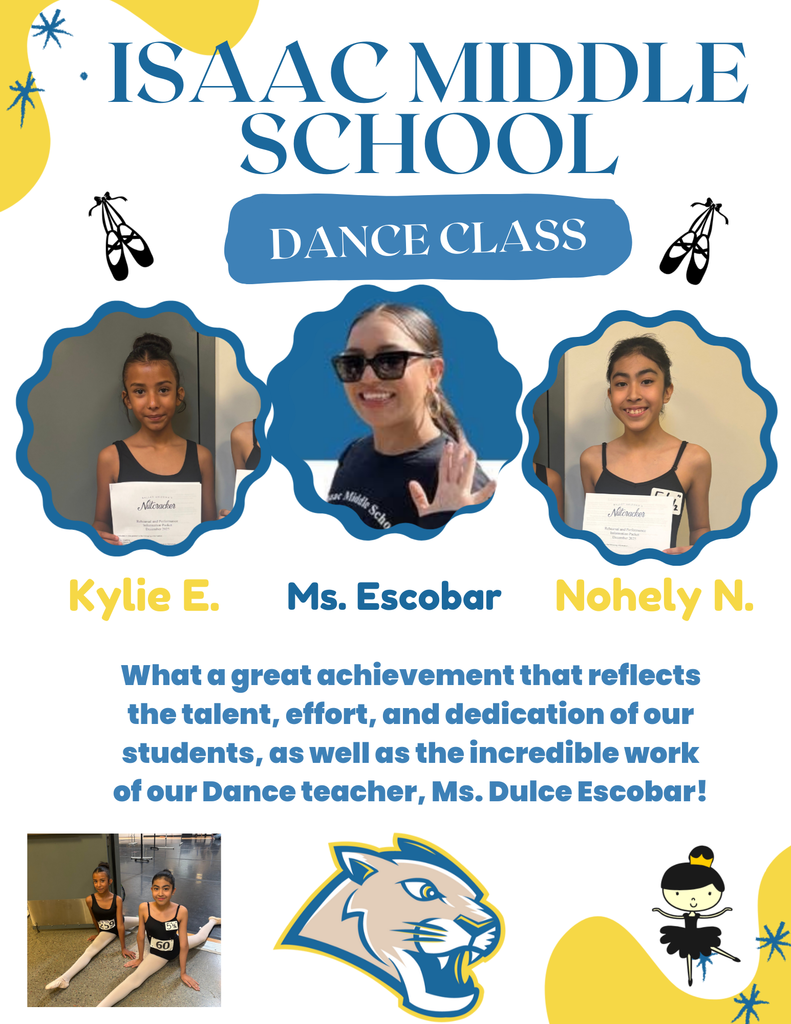 🌟✨ IMS Pride! ✨🌟 Congratulations to Nohely N. and Kylie E. (7th grade) for being selected to perform in The Nutcracker with Ballet Arizona.