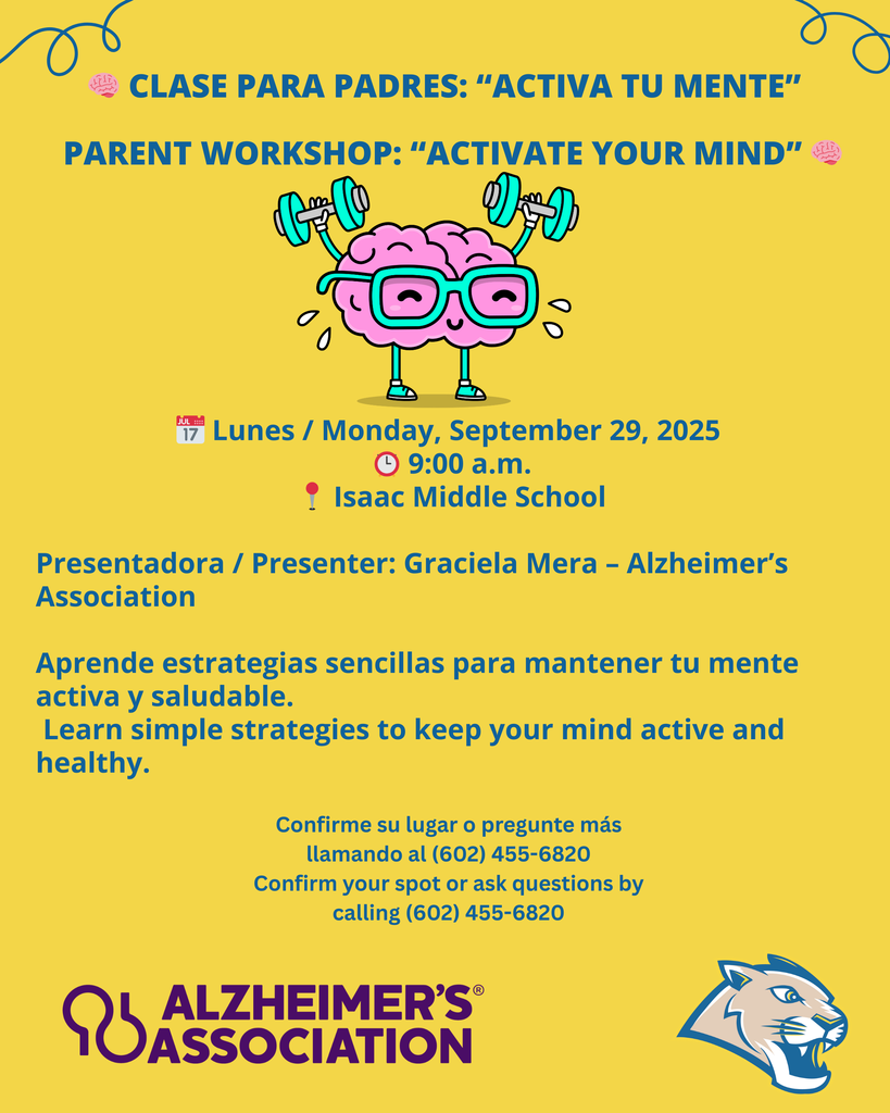 ¡Activa tu mente! Clase para padres este lunes a las 9 AM con Graciela Mera. 🧠 Activate Your Mind! Parent class this Monday at 9 AM with Graciela Mera. 🧠