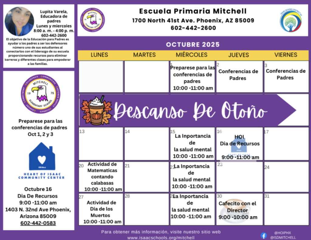 Parent Education Calendar Español