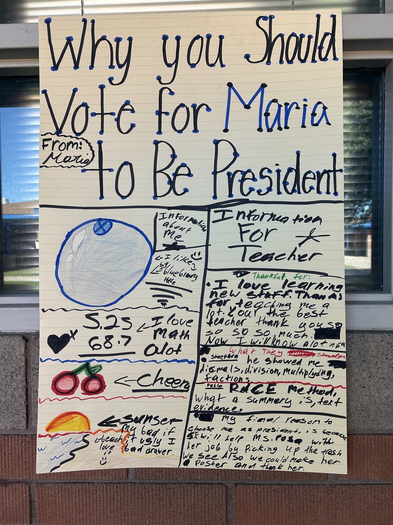 A busy campaign poster for Maria for President.