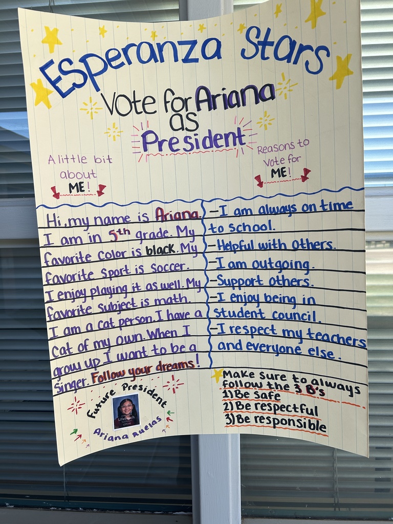 A detailed campaign poster for Ariana for President under the title "Esperanza Stars."